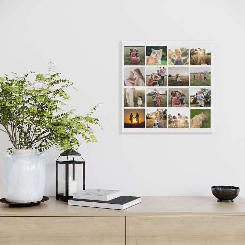 Photo Collage Personalized Family Faux Canvas Print