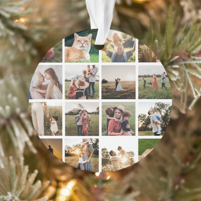 Photo Collage Personalized Family Ornament (Tree)