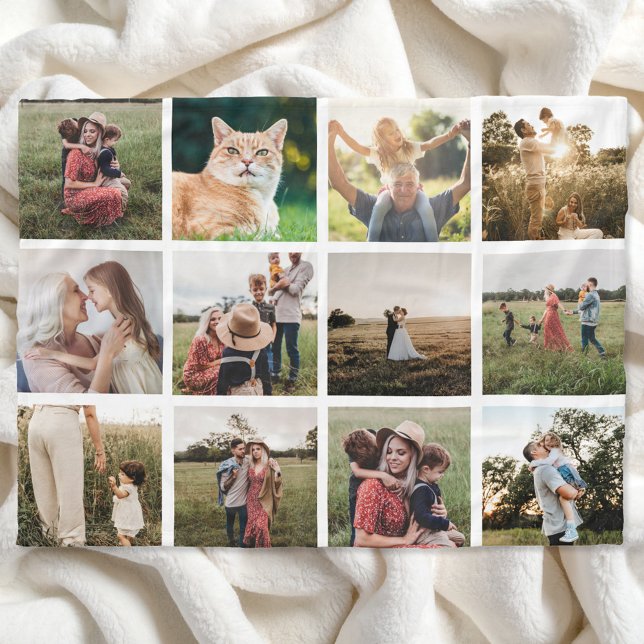 Photo Collage Personalized Fleece Blanket (Creator Uploaded)