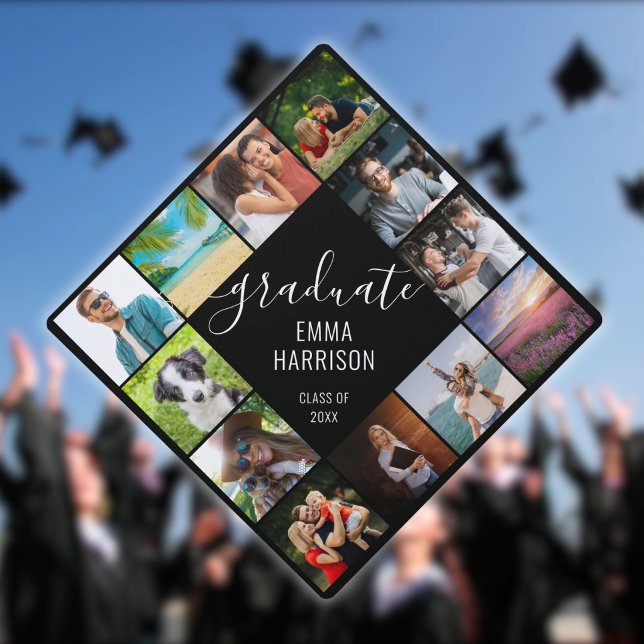Photo Collage Personalized Graduate Name Year Graduation Cap Topper (Photo Collage Personalized Graduate Name Year Graduation Cap Topper)