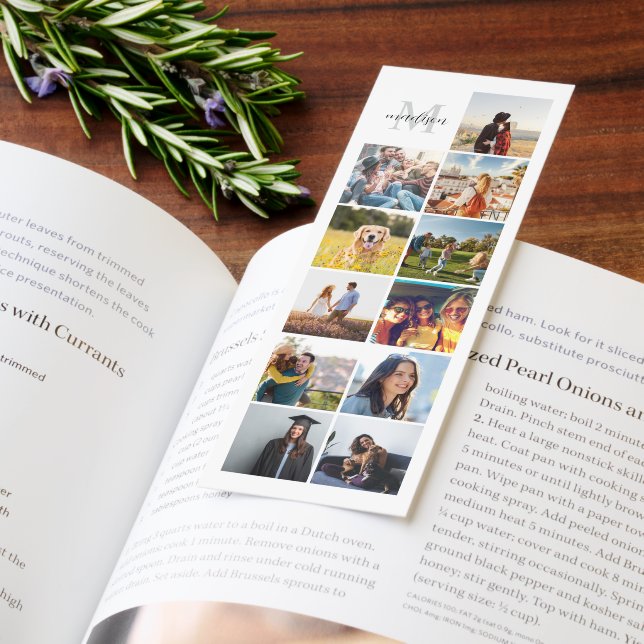Photo Collage Personalized Monogram Bookmarks (Book)