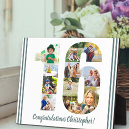 Photo Collage Personalized Number 16 Birthday Plaque