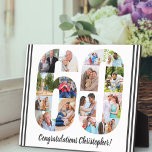 Photo Collage Personalized Number 60 Birthday Plaque<br><div class="desc">60th Birthday Plaque - personalized with a photo collage of your favorite photos and custom text. The photo template is set up ready for you to add your photos, which will be displayed in the shape of a number 60. The wording, which currently reads "Congratulations [name]!" can also be customized....</div>