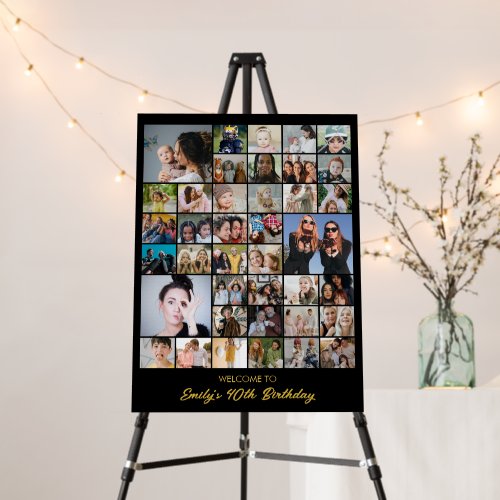 Photo Collage Personalized Party Welcome Sign
