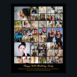 Photo Collage Personalized Picture Mosaic Gift Poster<br><div class="desc">Turn your favorite photos into a stunning piece of wall art. This custom photo collage poster is the perfect way to tell your story, capturing a lifetime of memories in one beautiful display. With 100% personalization, you can easily upload your own photos and customize the text, fonts, and colors to...</div>