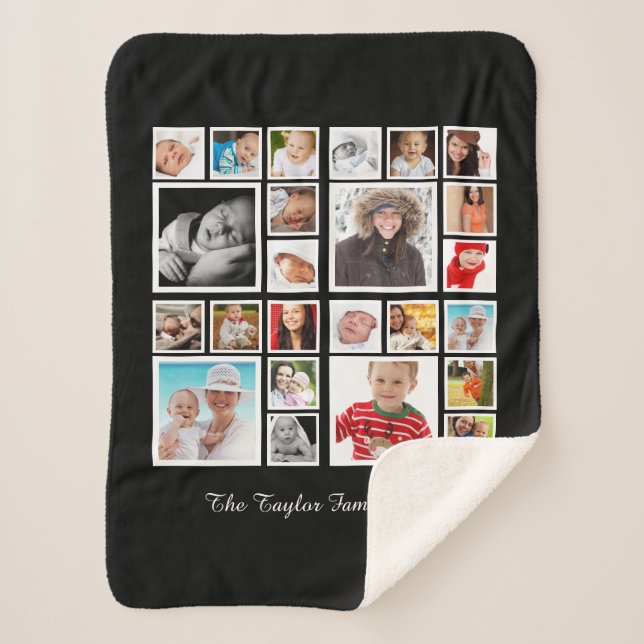 Photo Collage Personalized Sherpa Blanket (Front)