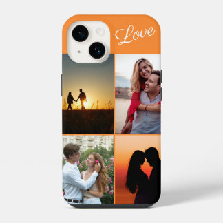 Photo collage Personalized Stylish Couple in love iPhone 14 Case