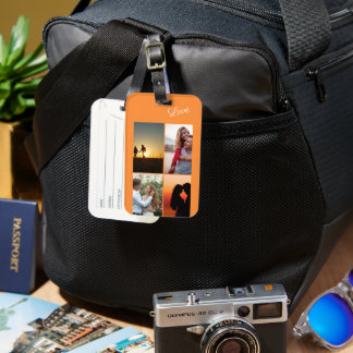 Photo collage Personalized Stylish Couple in love Luggage Tag