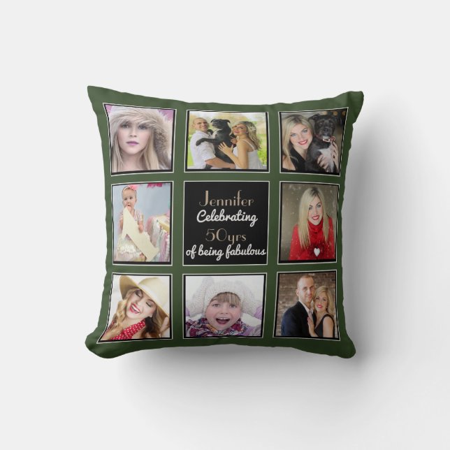 Photo Collage Pillow - Square Photos - Instagram (Front)