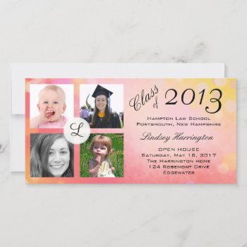 Photo Collage Pink Girl Graduation Announcement by PartyPrep at Zazzle
