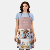 Photo collage pink girly modern mothers day apron (Worn)