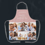 Photo collage pink girly modern mothers day apron<br><div class="desc">Photo collage pink girly modern mothers day typography design.</div>