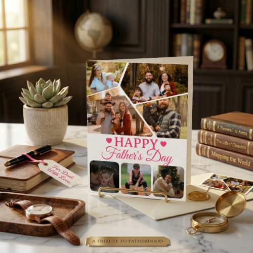 Photo Collage Pink Script Typography Big Personal Card