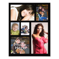 Printed Photo Collage Personalized Family 4x6 Tabletop Frame - Vertical