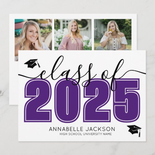 Photo Collage Purple Graduation