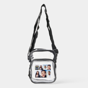 Photo Collage Put Your Face on a Clear Crossbody Bag