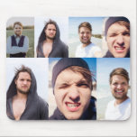 Photo Collage Put Your Face On a Mouse Pad<br><div class="desc">Why settle for a boring mousepad when you could have one plastered with your face? This mouse pad has an all over collage print that's ready to be customized with up to 4 photos. The collage is best suited to vertical oriented or portrait oriented photos. Add some funny photos of...</div>