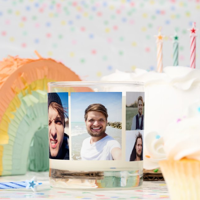 Photo Collage Put Your Face On a Scented Candle (Birthday)