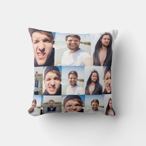 Photo Collage Put Your Face On a Throw Pillow