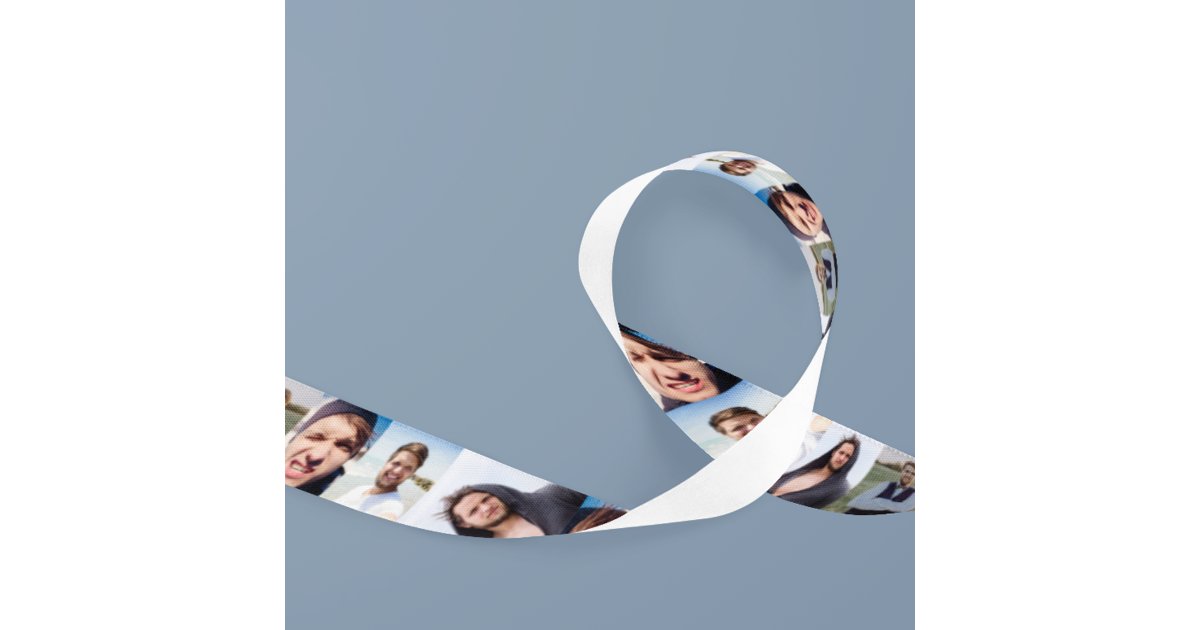 Collage Using Ribbon Photo Collage Put Your Face On Satin Ribbon | Zazzle