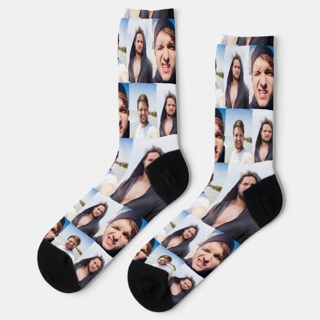 Photo Collage Put Your Face On Socks (Left)