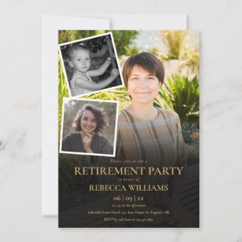 Photo Collage Retirement Party Invitation 