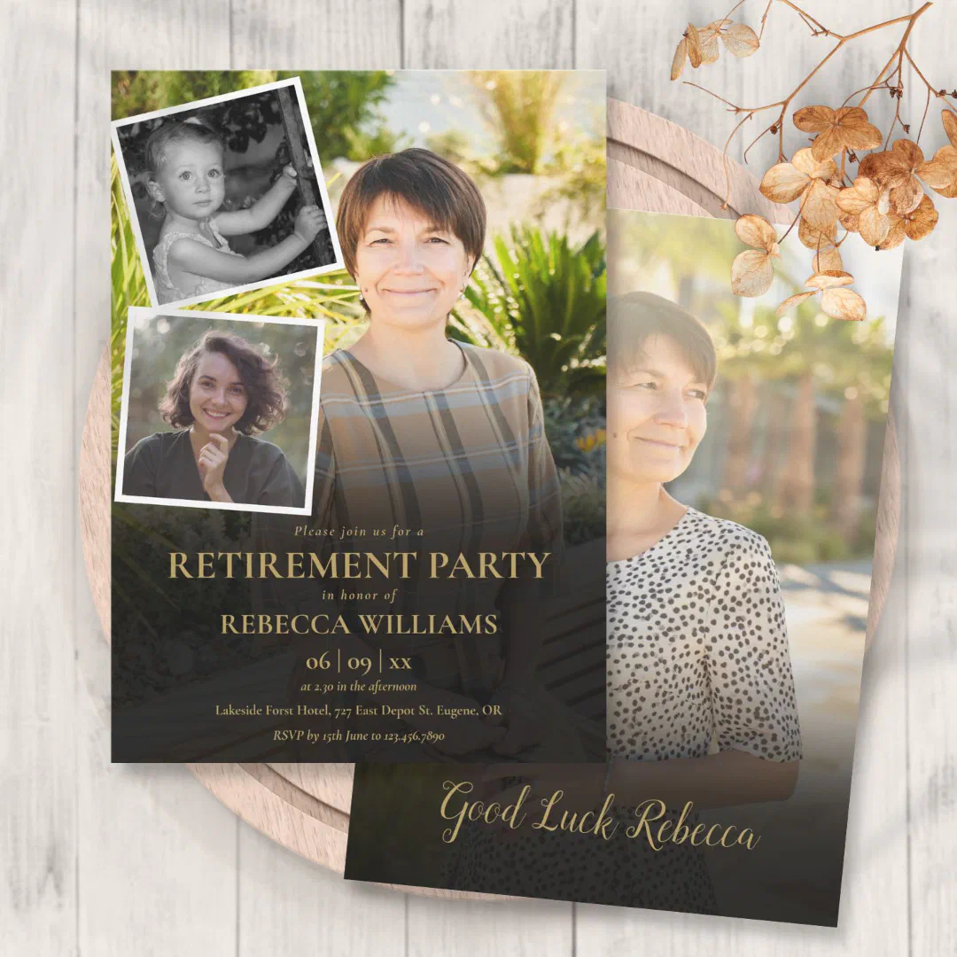 Photo Collage Retirement Party Invitation (Creator Uploaded)