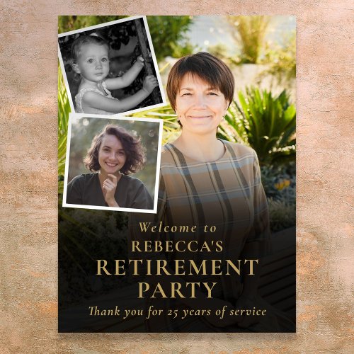 Photo Collage Retirement Party Welcome Sign