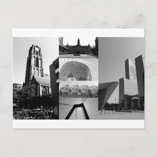 Photo collage Rotterdam 1 in black and white Postcard