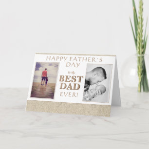 Photo Collage Rustic Best Dad Father`s day Card