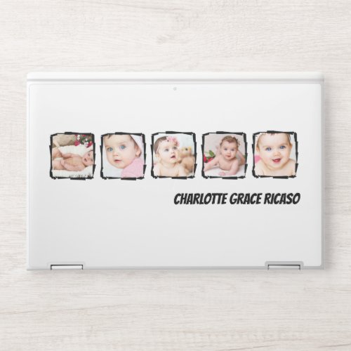 Photo Collage Scribble Frame Personalized Text HP Laptop Skin