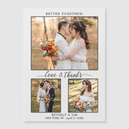 Photo Collage Script Wedding Thank You Magnet