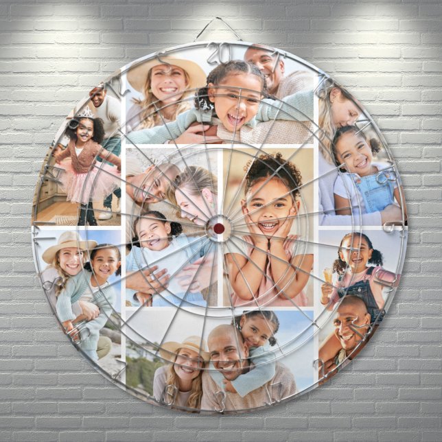 Photo Collage Simple Elegant Picture Dart Board (Photo Collage Simple Elegant Picture Dart Board )