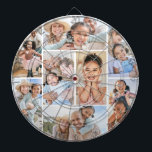 Photo Collage Simple Elegant Picture Dart Board<br><div class="desc">This personalized dart board features a simple 8-photo collage, making it a fun and meaningful keepsake for any occasion. Each photo slot lets you showcase favorite memories—whether it’s family moments, vacation shots, friends, pets, or anything else that brings a smile. A great gift for Father’s Day, Mother’s Day, birthdays, Christmas,...</div>
