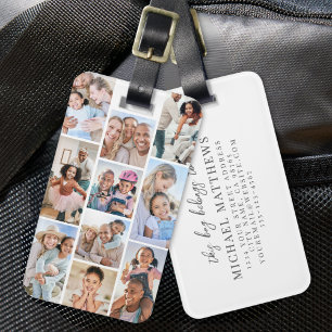 Photo Collage Simple Elegant Picture Luggage Tag