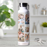 Photo Collage Simple Elegant Picture Water Bottle<br><div class="desc">This personalized water bottle features a simple 9-photo collage, bringing together favorite memories in a practical and thoughtful way. Add photos of family, pets, vacations, or anything else that makes you smile. Great for Father’s Day, Mother’s Day, birthdays, holidays, or just because. With a sleek design and space for your...</div>