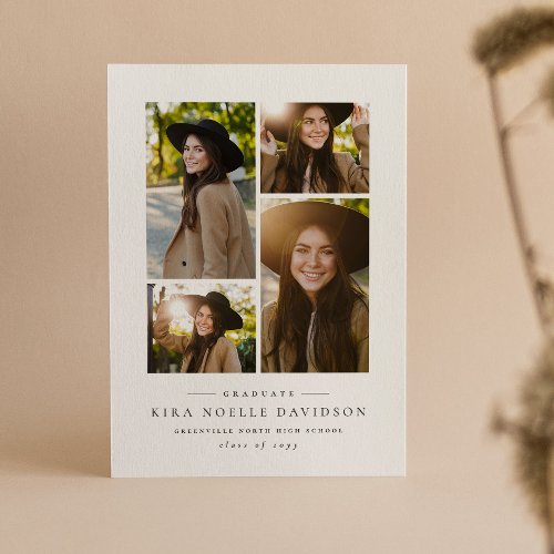 Photo collage simple graduation announcement