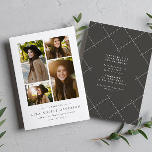 Photo collage simple graduation party invitation