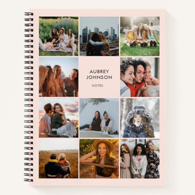 Photo Collage Simple Modern Notebook (Front)