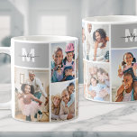 Photo Collage Simple Monogram Picture Coffee Mug<br><div class="desc">Personalized 8-Photo Collage Coffee Mug with Monogram on Both Sides. This simple and meaningful mug is a great way to highlight favorite memories and everyday moments. Featuring a collage of eight photos along with a bold monogram on both sides, it’s perfect for family snapshots, vacations, pets, or anything else that...</div>