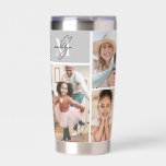 Photo Collage Simple Monogram Picture Insulated Tumbler<br><div class="desc">This personalized travel mug features a simple 5-photo collage on one side, with a stylish monogram integrated into the design for a personal touch. Add photos of family, friends, pets, or special moments to create a meaningful and practical gift. Perfect for Father’s Day, Mother’s Day, birthdays, holidays, or just because....</div>