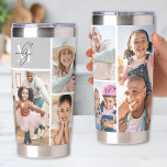 Photo Collage Simple Monogram Picture Insulated Tumbler<br><div class="desc">This personalized travel mug features a simple 5-photo collage on one side, with a stylish monogram integrated into the design for a personal touch. Add photos of family, friends, pets, or special moments to create a meaningful and practical gift. Perfect for Father’s Day, Mother’s Day, birthdays, holidays, or just because....</div>