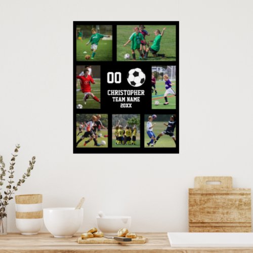 Photo collage Soccer team name Poster