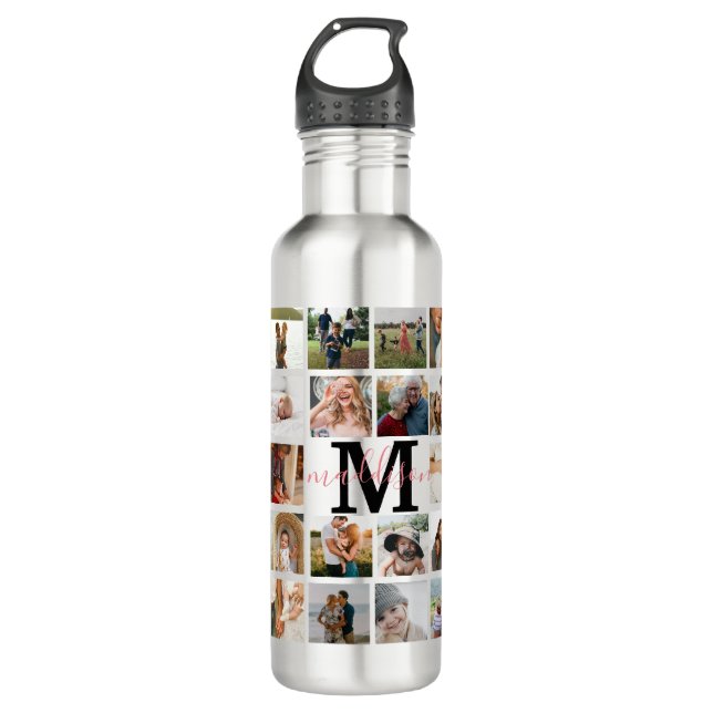 Photo Collage Stainless Steel Water Bottle (Front)