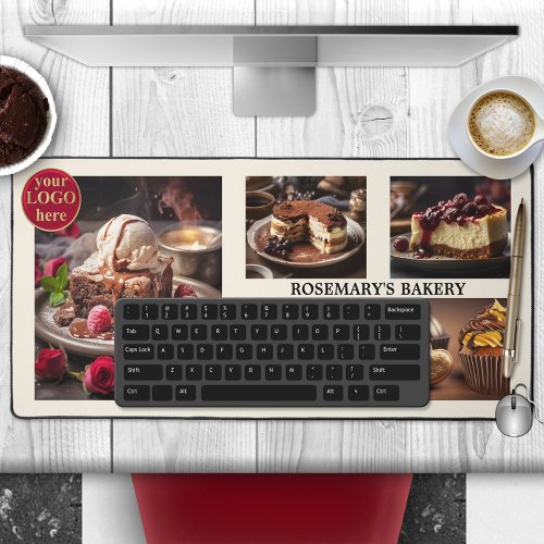 Photo Collage Sweet Bakery Chocolate Cake Desk Mat