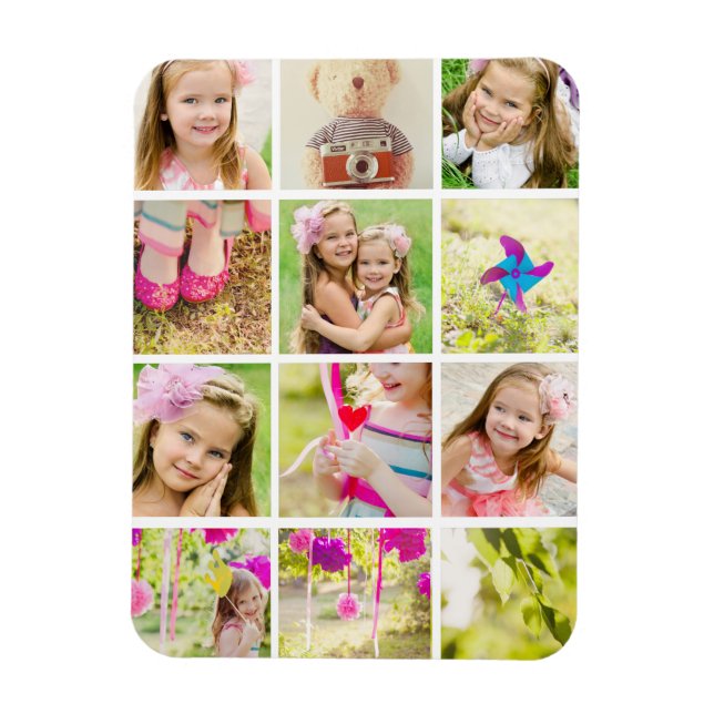 Photo Collage Template Personalized Magnet (Vertical)