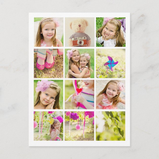Photo Collage Template Personalized Postcard (Front)