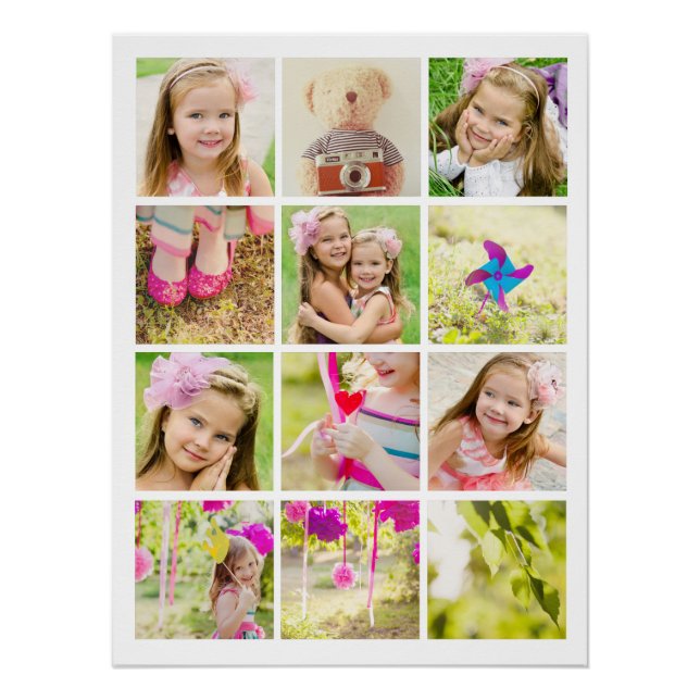 Photo Collage Template Personalized Poster (Front)