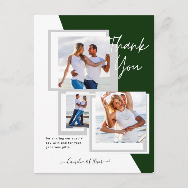 Photo Collage THANK YOU Wedding/Baby/Graduate/ANY Postcard (Front)