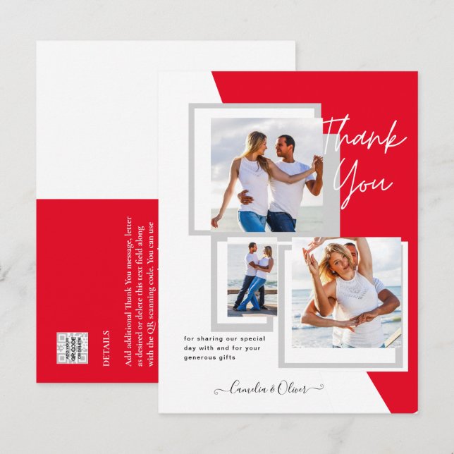 Photo Collage THANK YOU Wedding/Baby/Graduate/ANY Postcard (Front/Back)